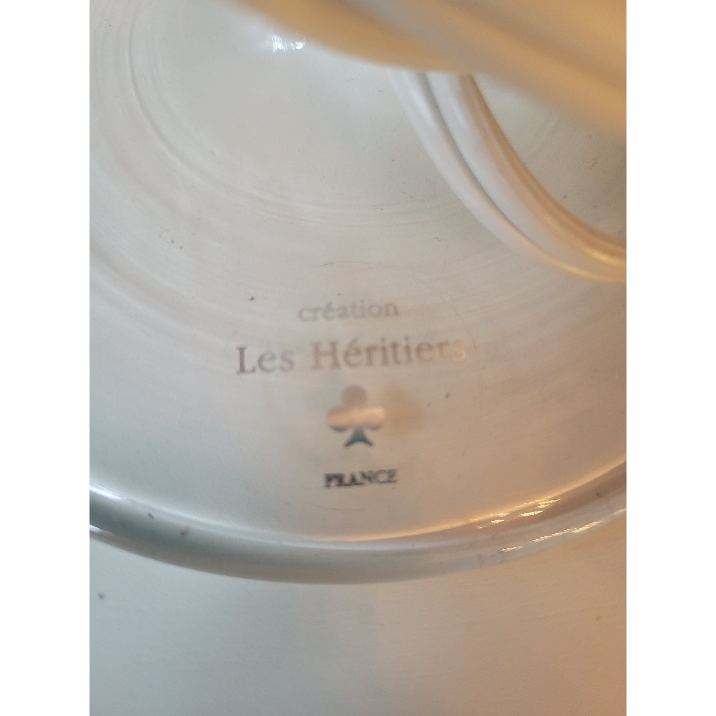 Blown Glass Table Lamp w/ Glass Shade by Les Heritiers