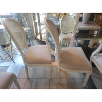 SET of 8 White Cane Back French Dining Chairs by RH (AS IS)