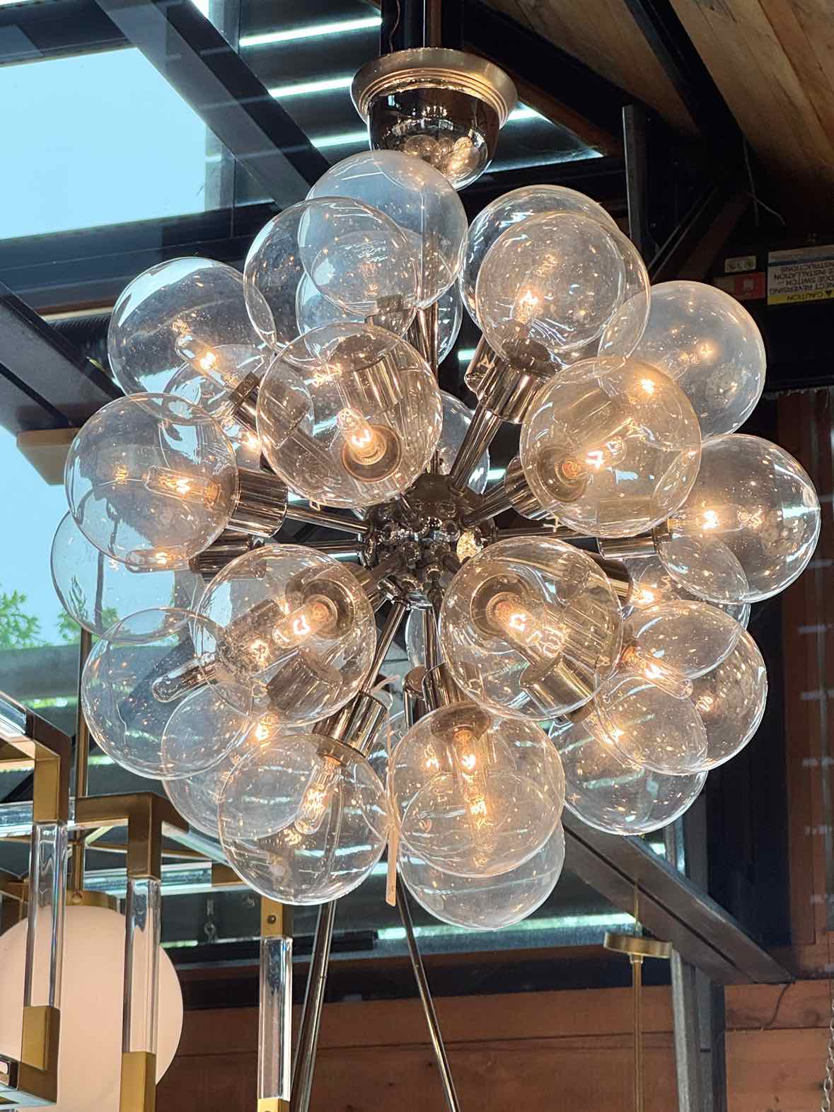 German Chrome Bubble Sputnik Chandelier