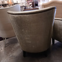 PAIR of Gold Fabric Nailhead Arm Chairs by Lee Industries (AS IS)