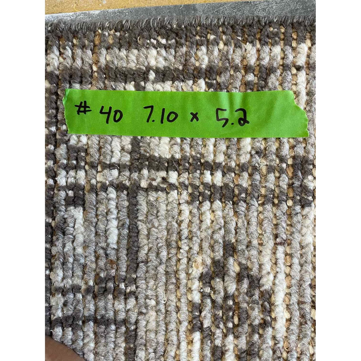 5.2' x 7.10' Black & Gray Tribal Squares Rug #40