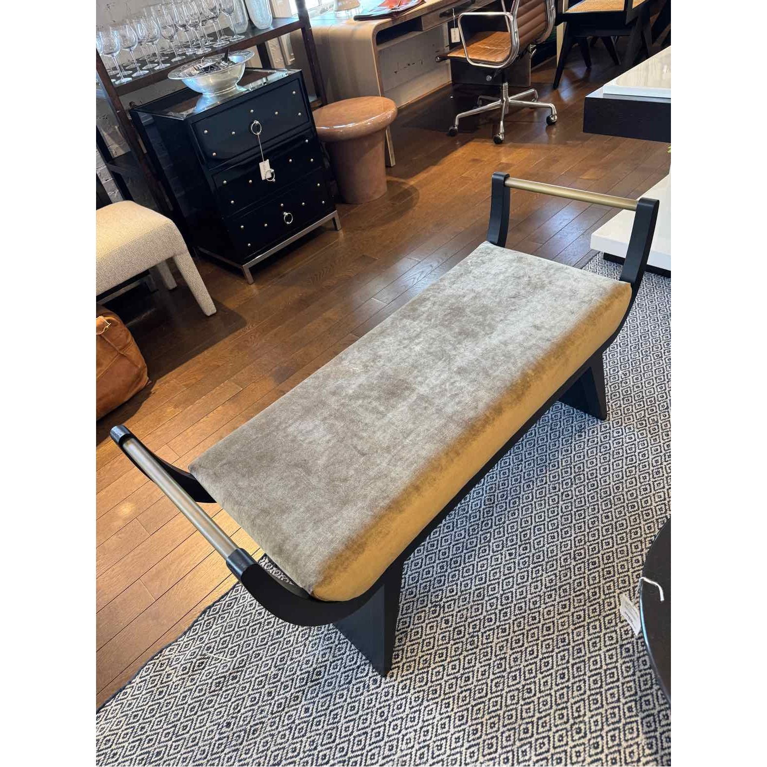 'Winston' Bench w/ Harvest Velvet & Dark Frame by Arteriors - colletteconsignment.com