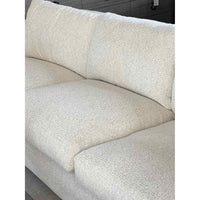 8-ft Jules Cream Plush Fabric Sofa on Solid Wood Frame by Bernhardt