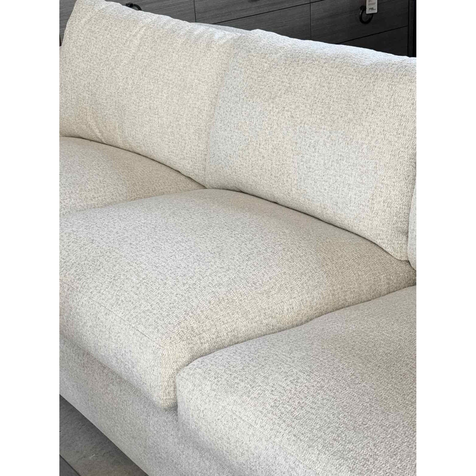 8-ft Jules Cream Plush Fabric Sofa on Solid Wood Frame by Bernhardt