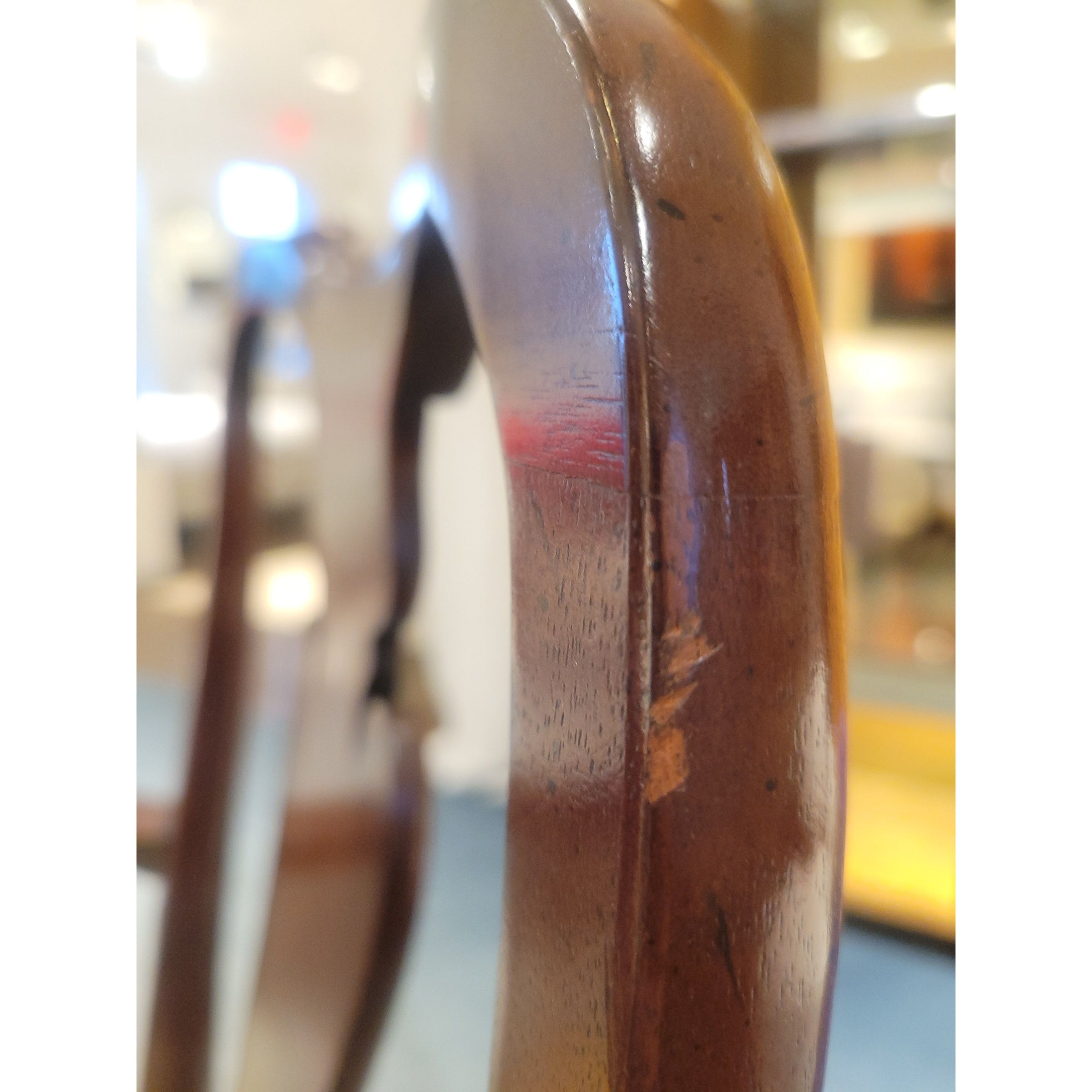 PAIR of Antique Mahogany Queen Anne Chairs w/ Upholstered Seats