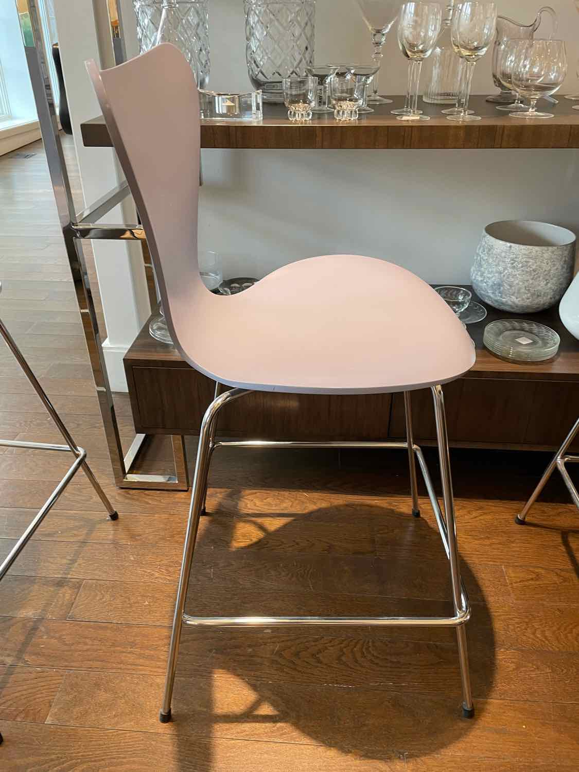 SET of 3 Lavender Counter Stools by Fritz Hansen