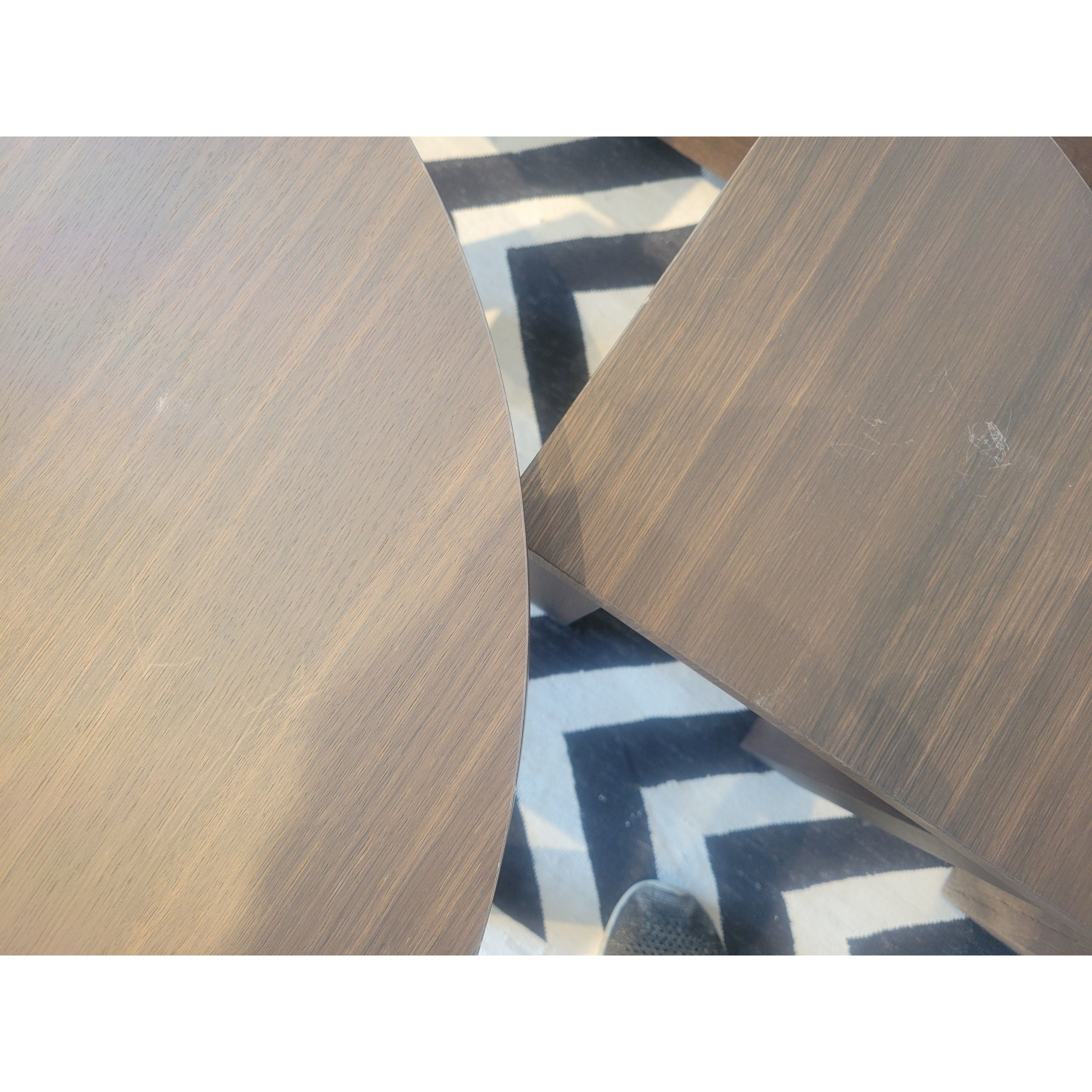 SET of 4 Wood Wedge Nesting Tables by Armani Casa - colletteconsignment.com
