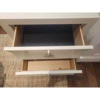 PAIR of Contemporary White Wood Dovetailed 2-Drawer Nightstands