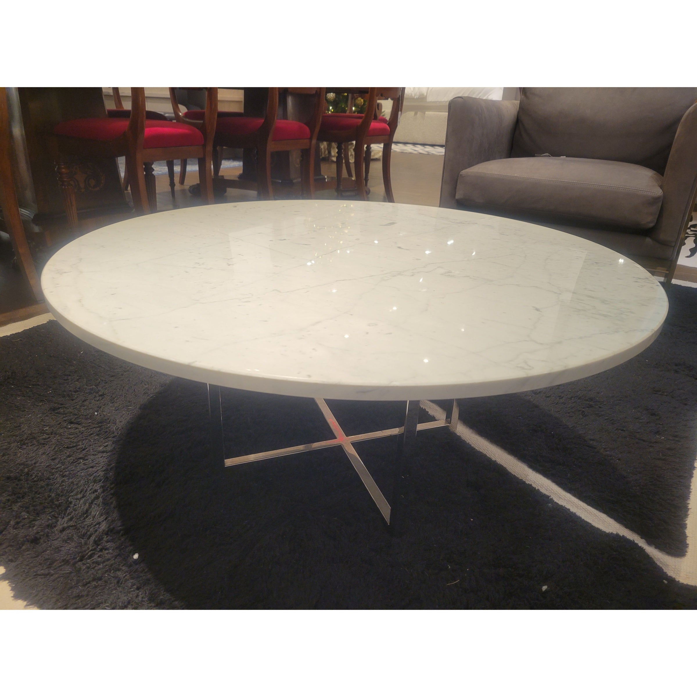 3-ft Round Marble Coffee Table by Fendi Casa