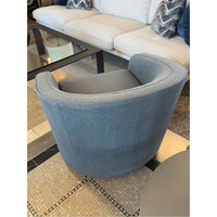 Pair of Blue/Gray Swivel Tub Chairs