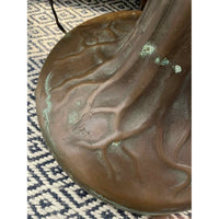 Bronze Floor Lamp w/ Tiffany Style Dragonfly Stained Glass Shade
