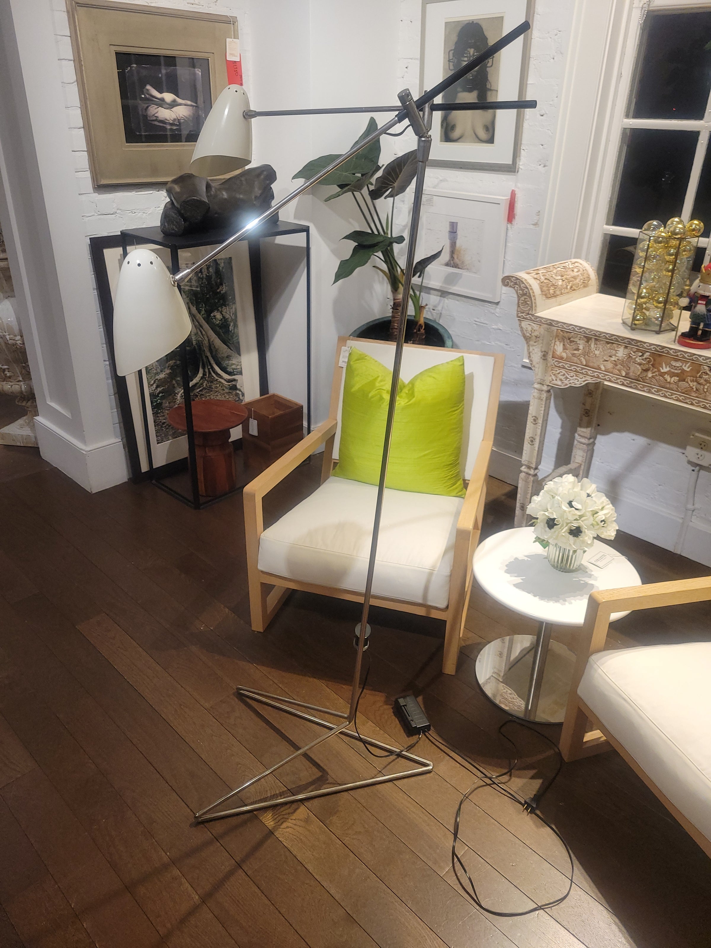 Radius 2-Light Articulated Floor Lamp w/ Dimmer by Fendi Casa