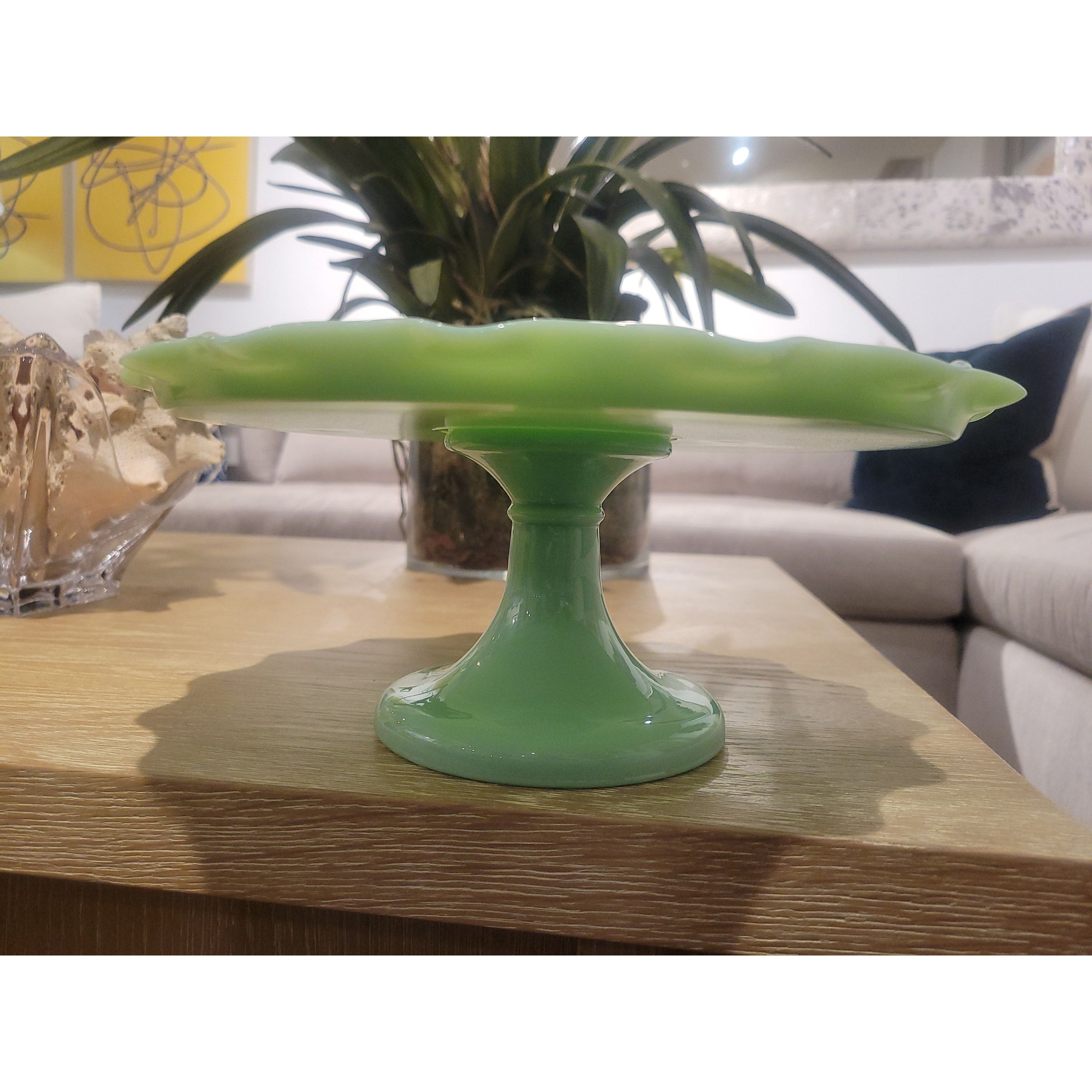 Martha Stewart Attrib. Jadeite Cake Stand