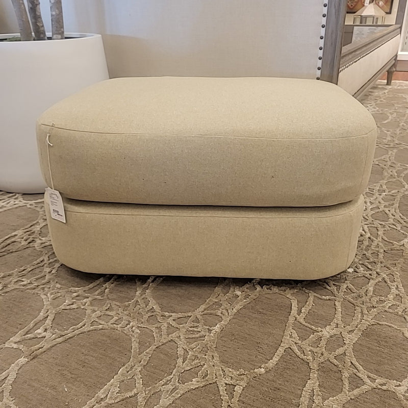 Custom Rectangular Ottoman in Performance Merino Wheat 30"Wx22"Dx17"H