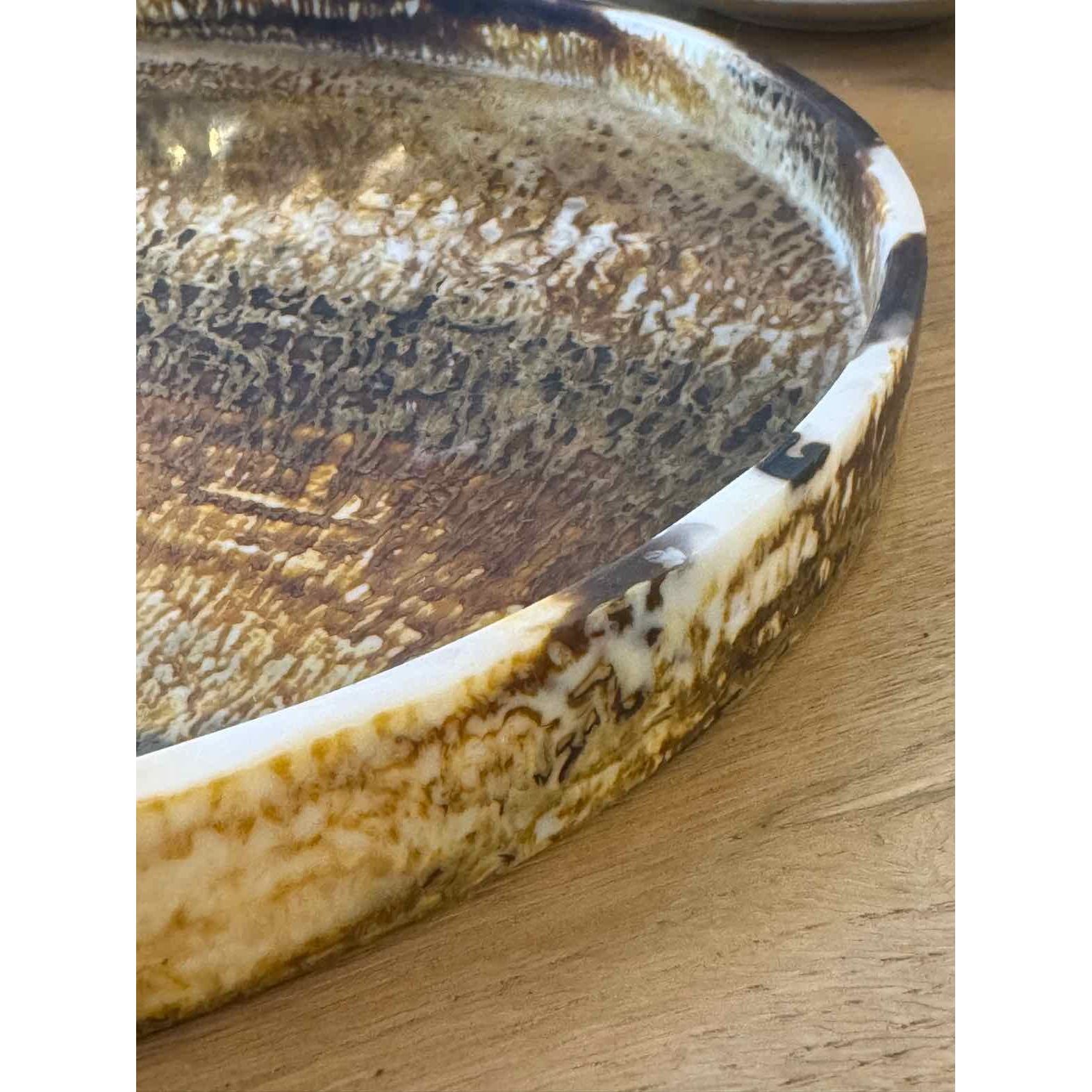 Tortoise Shell Pattern Round Tray