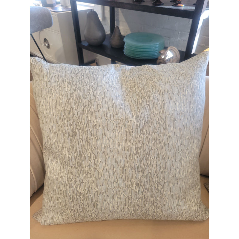 PAIR of Custom Gray & Silver IKAT Square Pillows