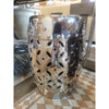 Polished Silver Ceramic Lattice Garden Stool / Table