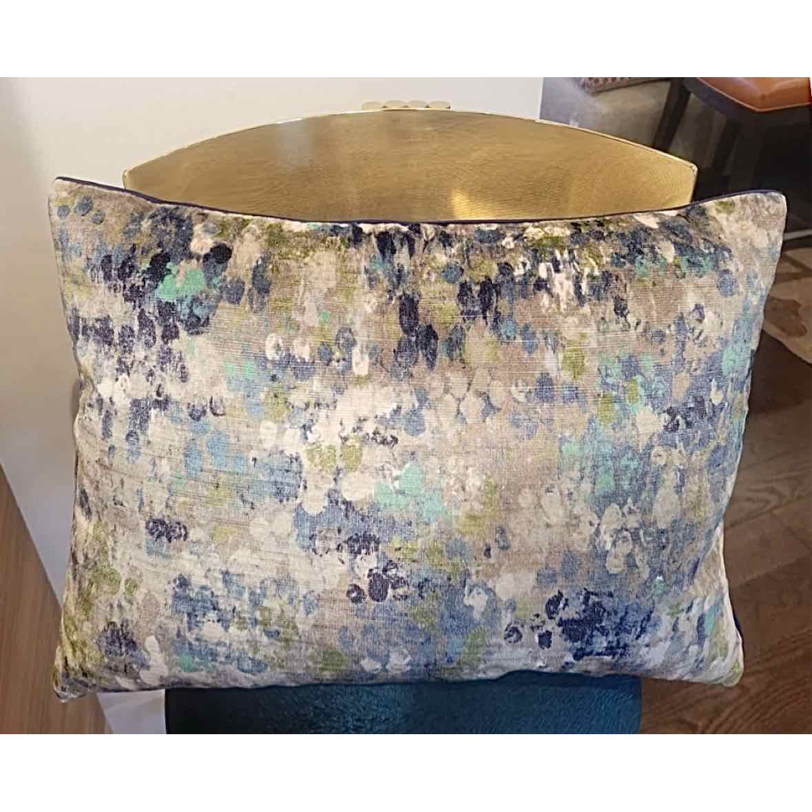 Painted Velvet Lumbar Pillow w/ Insert by Ryan Studio