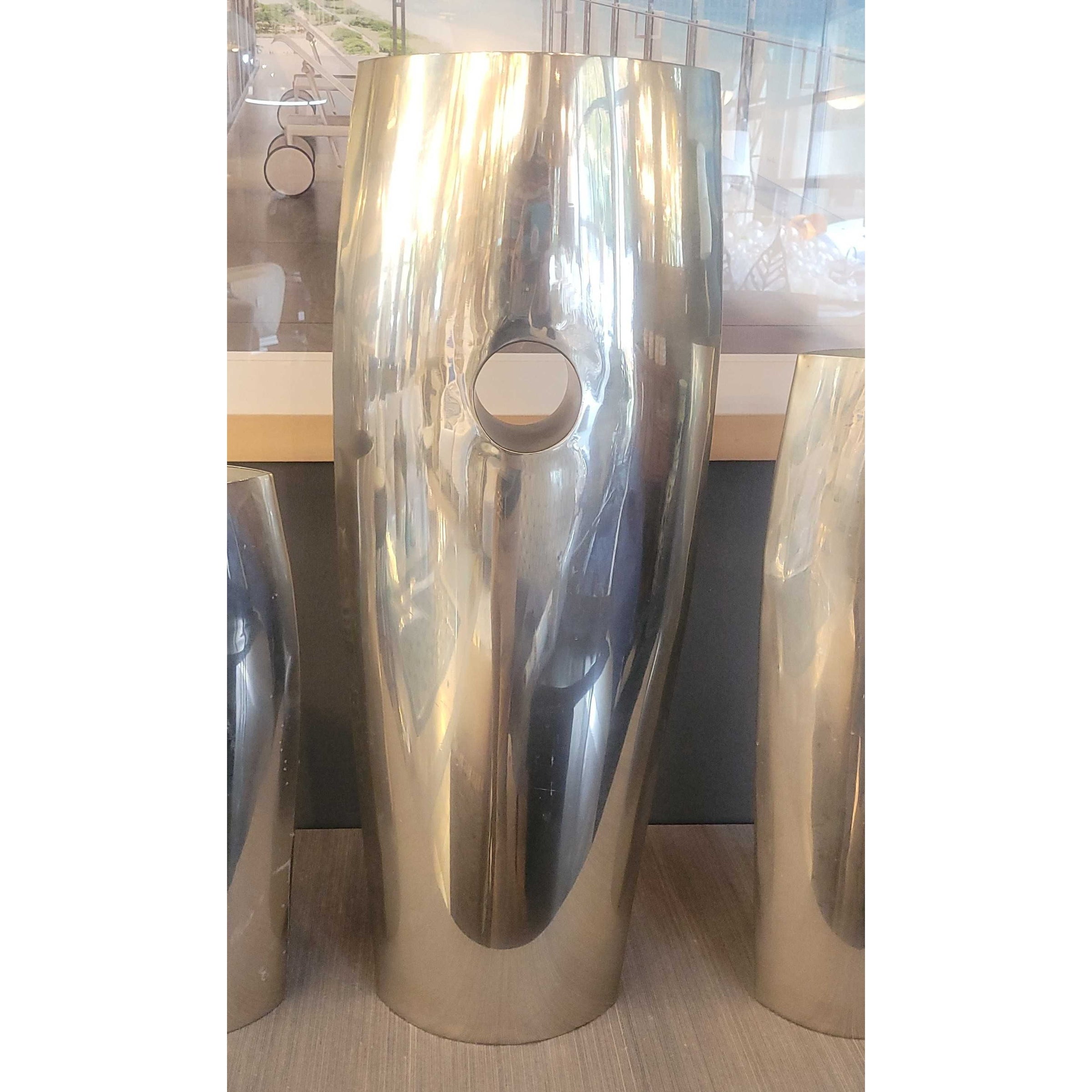 Vintage Large Metal Hole Cutout Vase