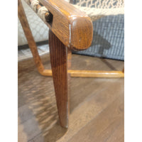 Vintage Swedish Oak & Rope Hammock Lounge Chair