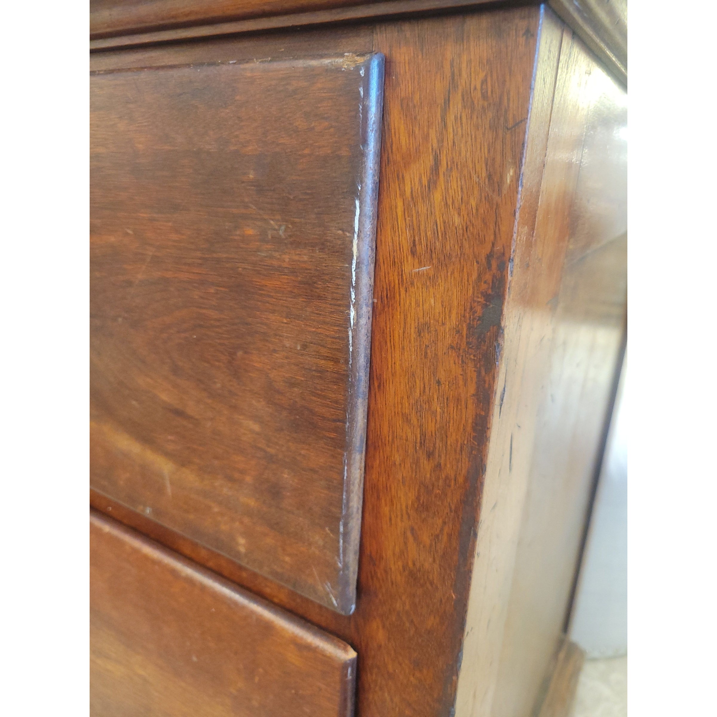 Vintage 5-ft 6-Drawer Hard Wood Dresser