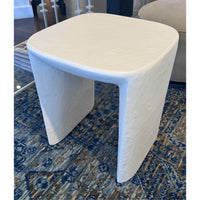 96G5YE6Z - Larissa White Plaster Side Table