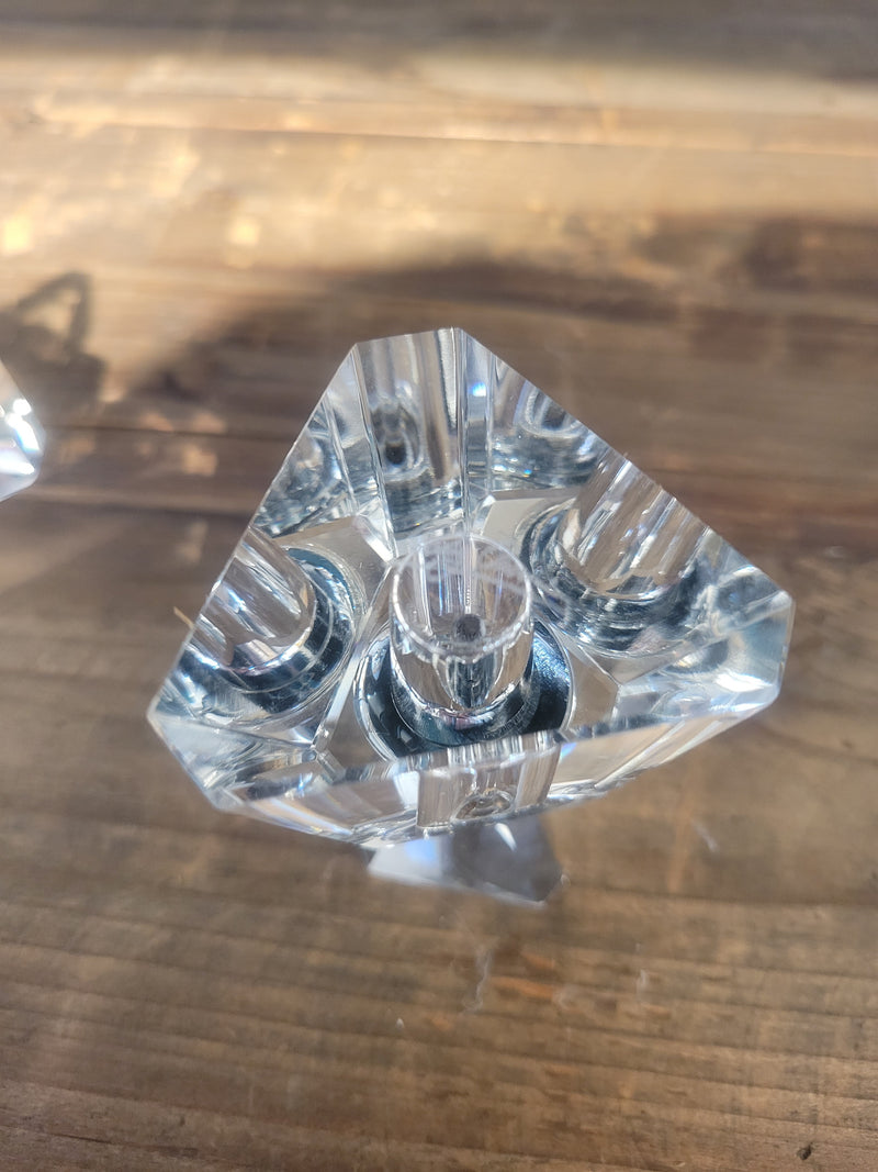 Oleg Cassini Crystal Pyramid Shaped Perfume Bottle