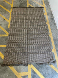 5' x 8.8' Gray & White Diamond Striped Rug #47