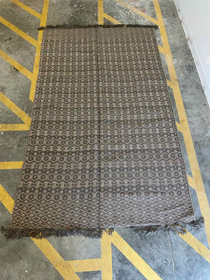 5' x 8.8' Gray & White Diamond Striped Rug #47