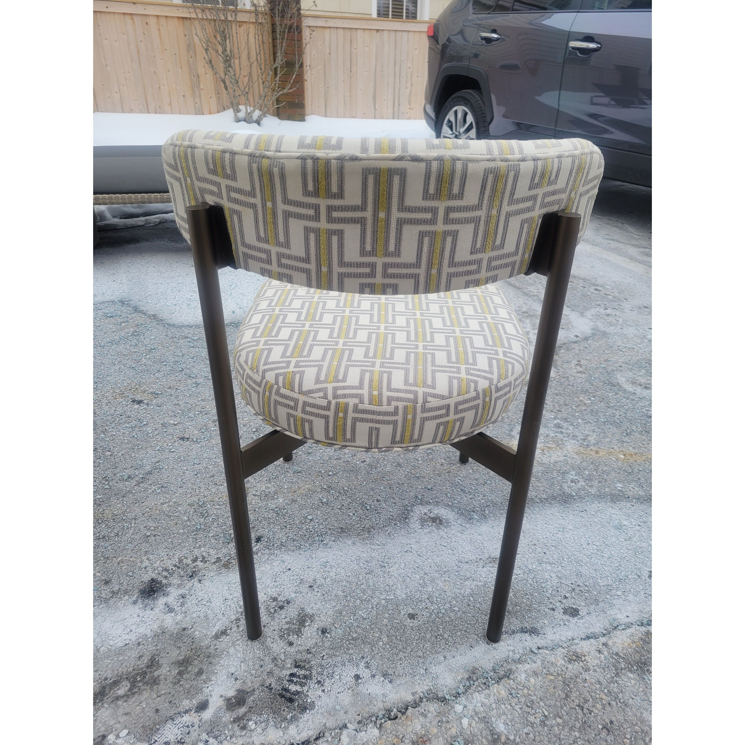 SET of 4 'Remy' Upholstered Dining Chairs on Pewter Legs by MG&BW (AS IS)
