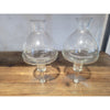 PAIR of Clipper Ships Etched Crystal Candle Holders