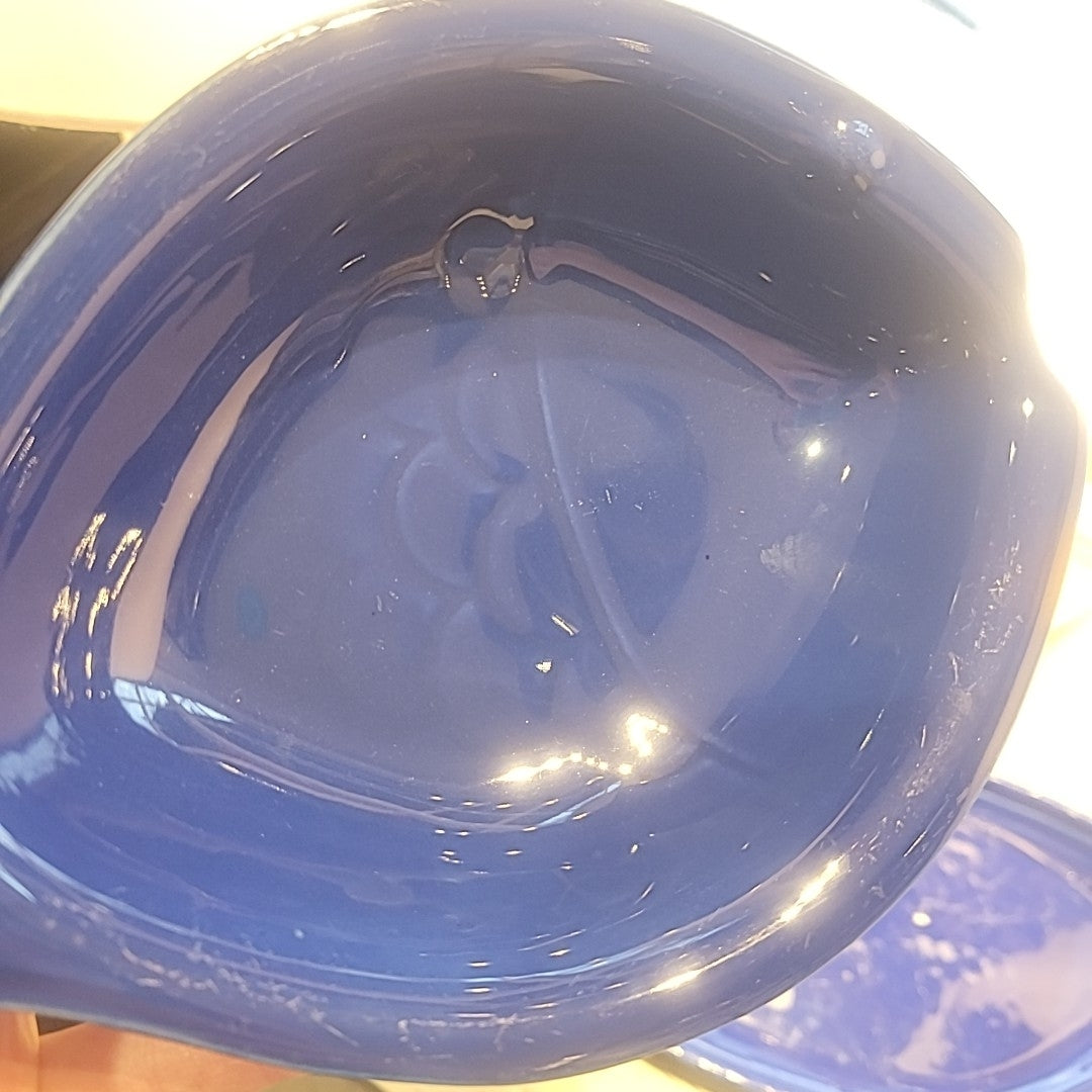 Set of French 2-Blue & 2-Yellow Serving Bowls Fish and Boat 8"L x 6"W x 2"H