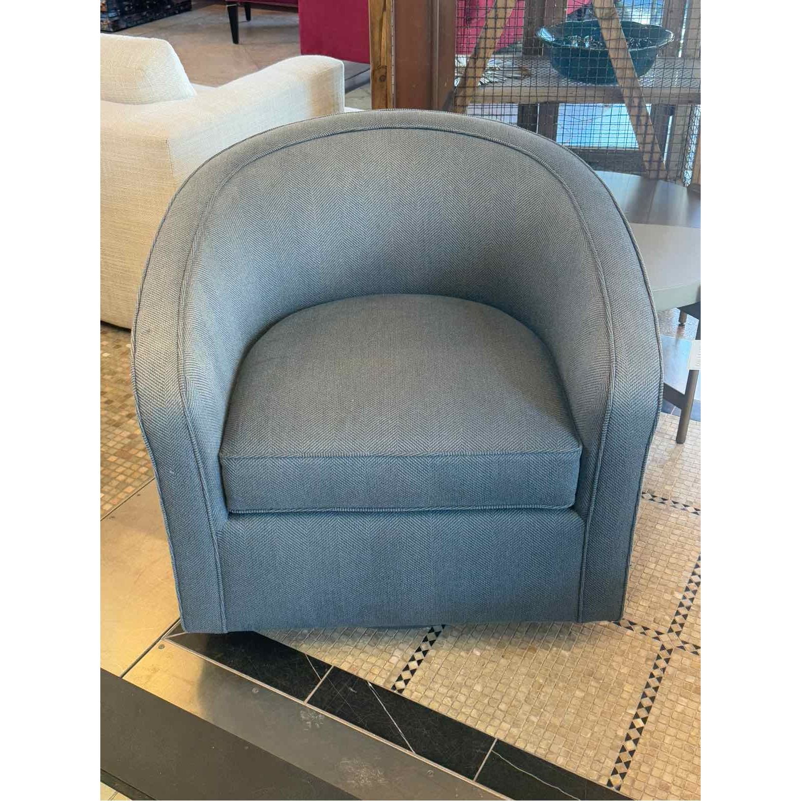 Pair of Blue/Gray Swivel Tub Chairs