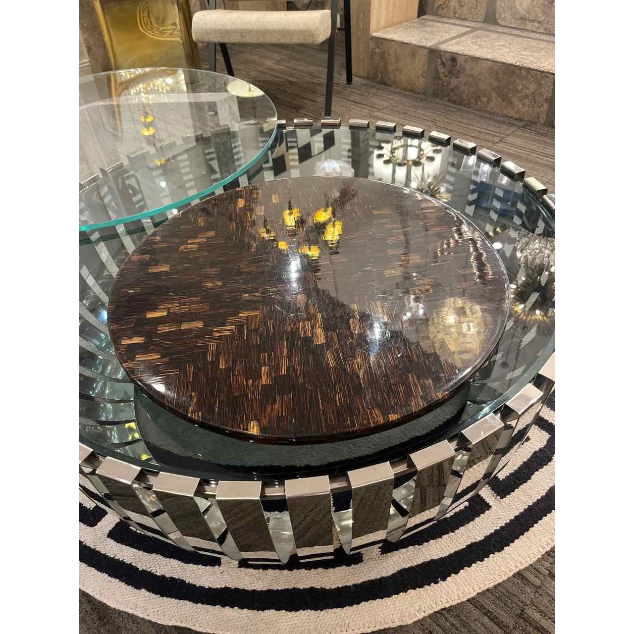 Goat Skin Lacquered Lazy Susan Turntable