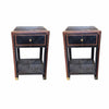 PAIR of 'Branden' Dark Brown Hair-on-Hide Leather Nightstands by Made Goods