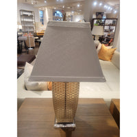 PAIR of Honeycomb Poly Table Lamps w/ Shades - colletteconsignment.com