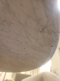 Saarinen Style White Marble Top Dining Table (AS IS)