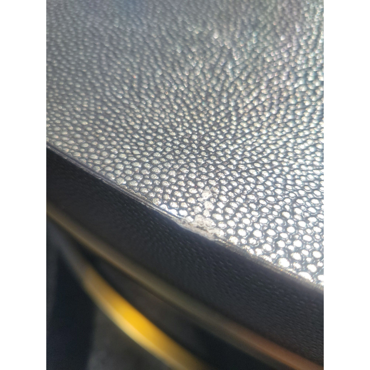Faux Shagreen & Brass Coffee Table by RH - AS IS