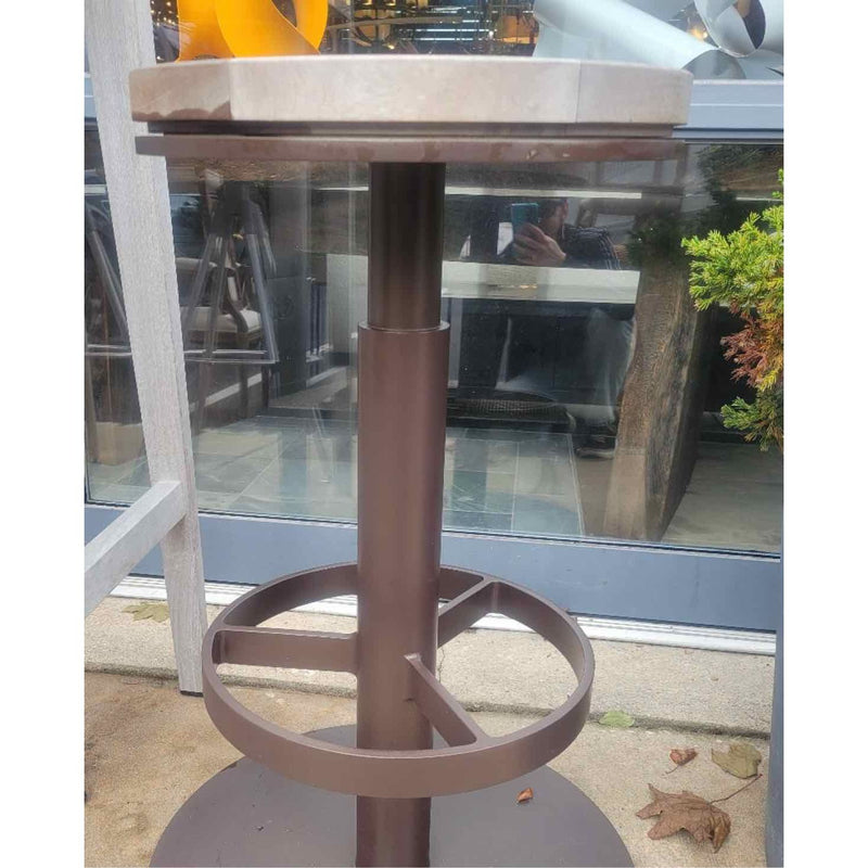 PAIR of Peninsula Teak & Aluminum Swivel Stools by Sutherland