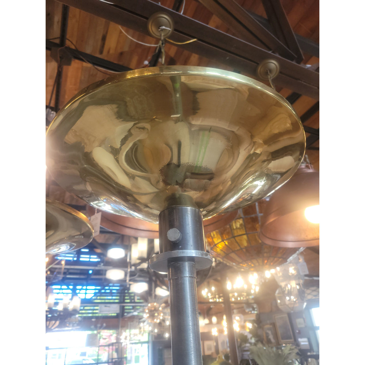 PAIR of Vintage Metal Torchiere Lamps - colletteconsignment.com