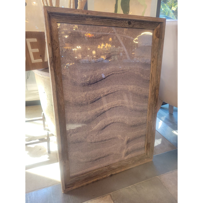 Sand Print in Driftwood Frame (AS IS) - colletteconsignment.com
