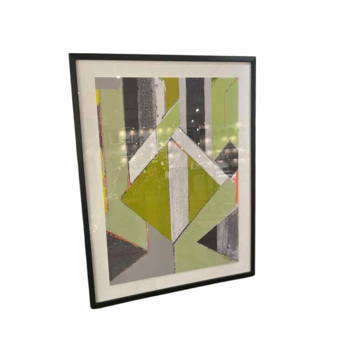 Green & Gray Geometric Abstract Print