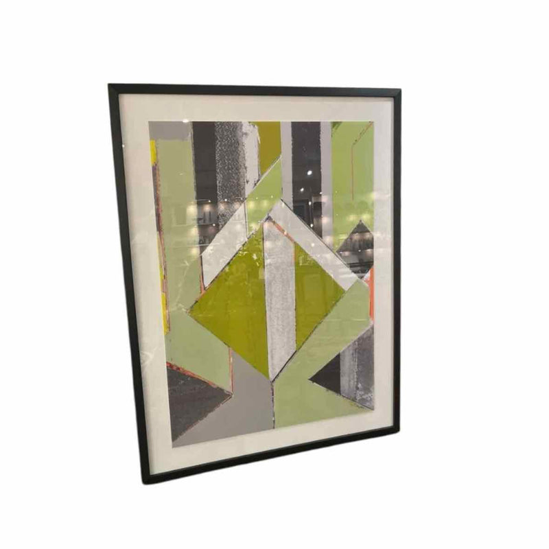 Green & Gray Geometric Abstract Print