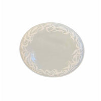 Set of 12 Stoneware Dinner Plates w/ Leaf Border