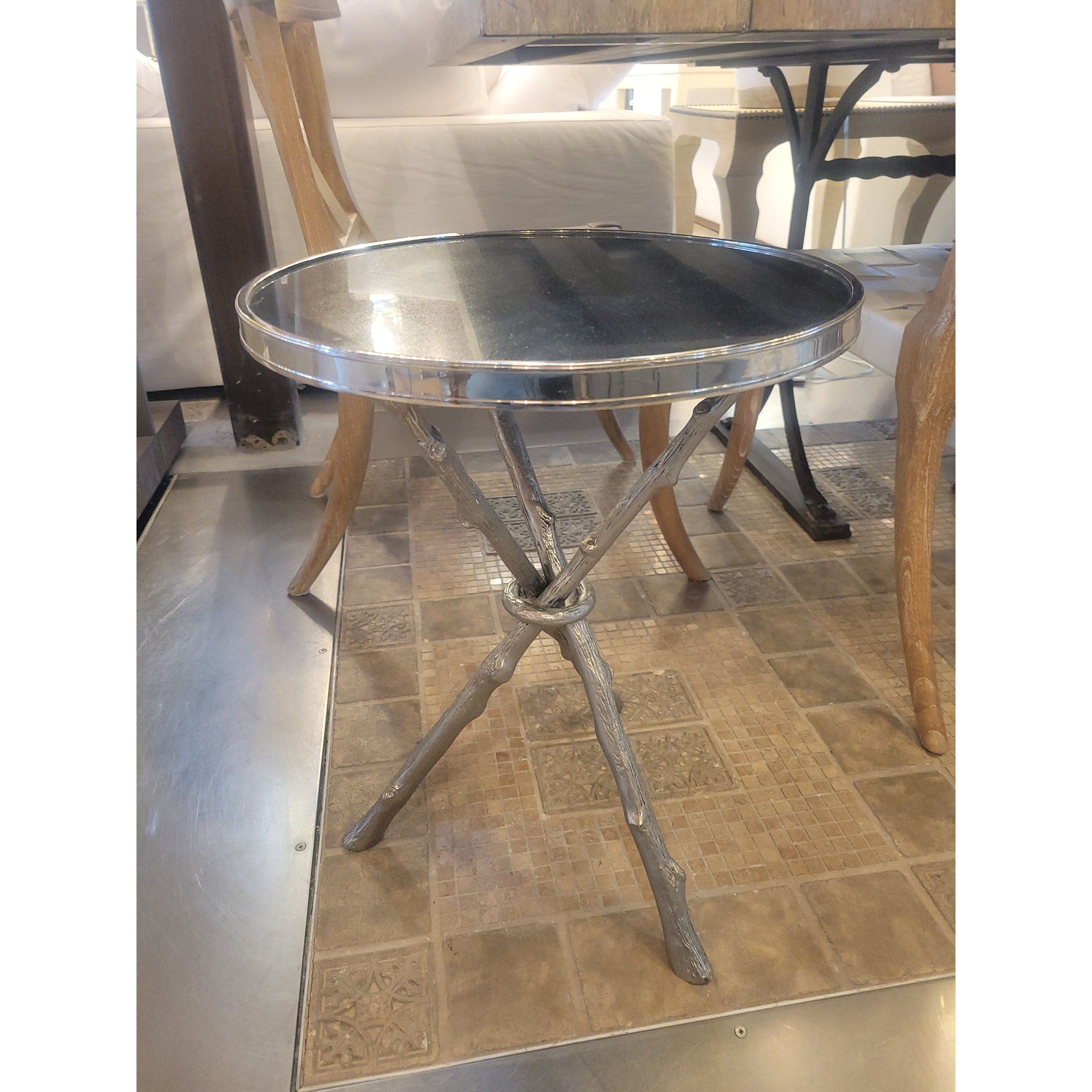 Nickel & Black Granite Twig Table by Global Views