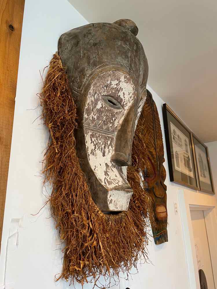 Bwami African Raffia Mask
