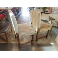 Set of 4 IKAT Upholstered Wood Dining Chairs (AS IS) - colletteconsignment.com
