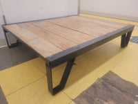 Industrial Metal & Wood Pallet Coffee Table