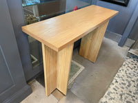 Stead Blonde Wood Fluted Console Table - Natural Oak Finish