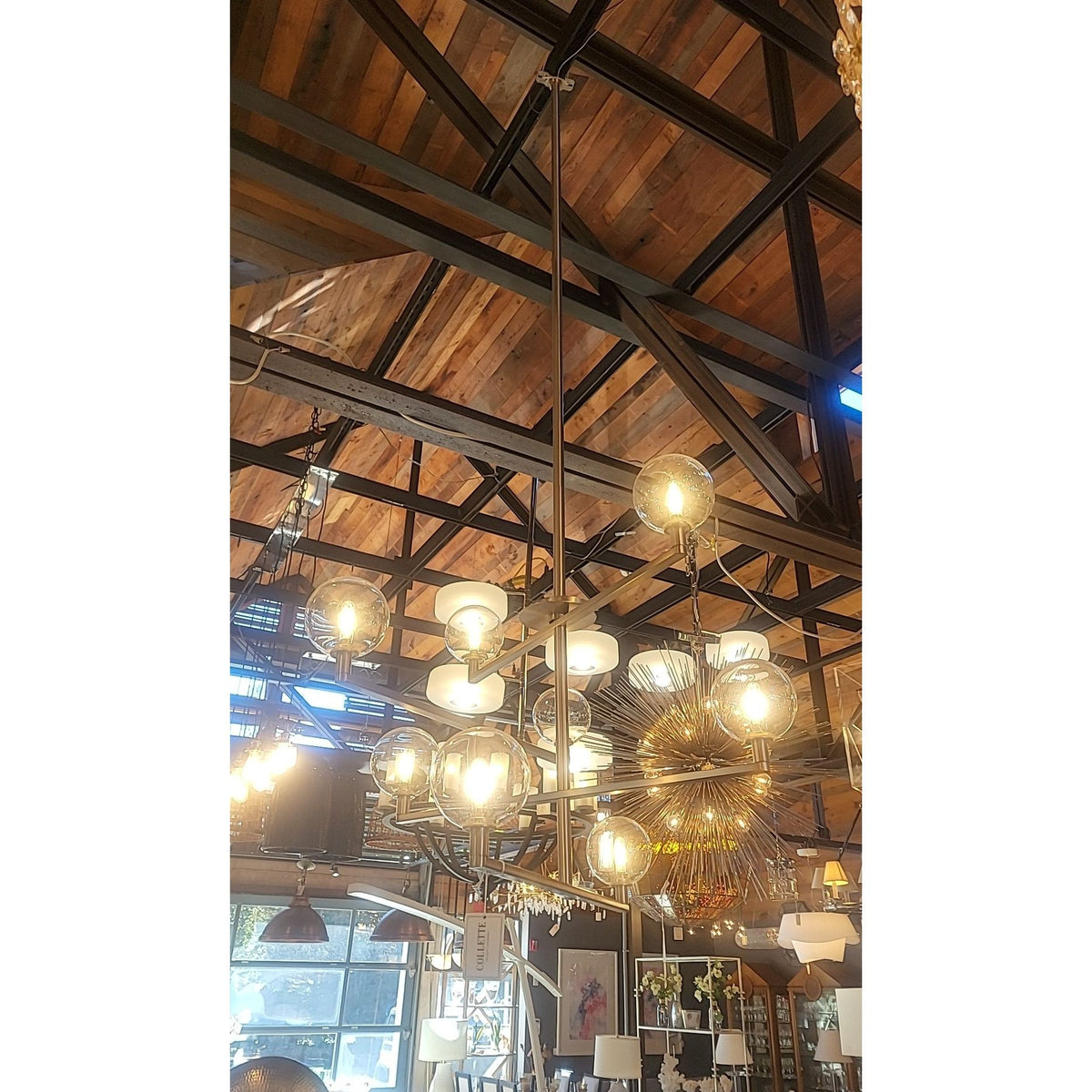 'Gambit' Nickel 8-Light Chandelier by VC - colletteconsignment.com